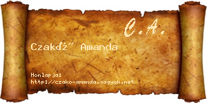 Czakó Amanda névjegykártya